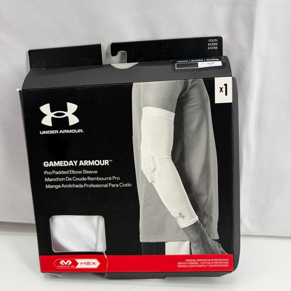 Under Armour Gameday Armour Pro Padded Elbow Sleeve Youth White UA22120-90002
